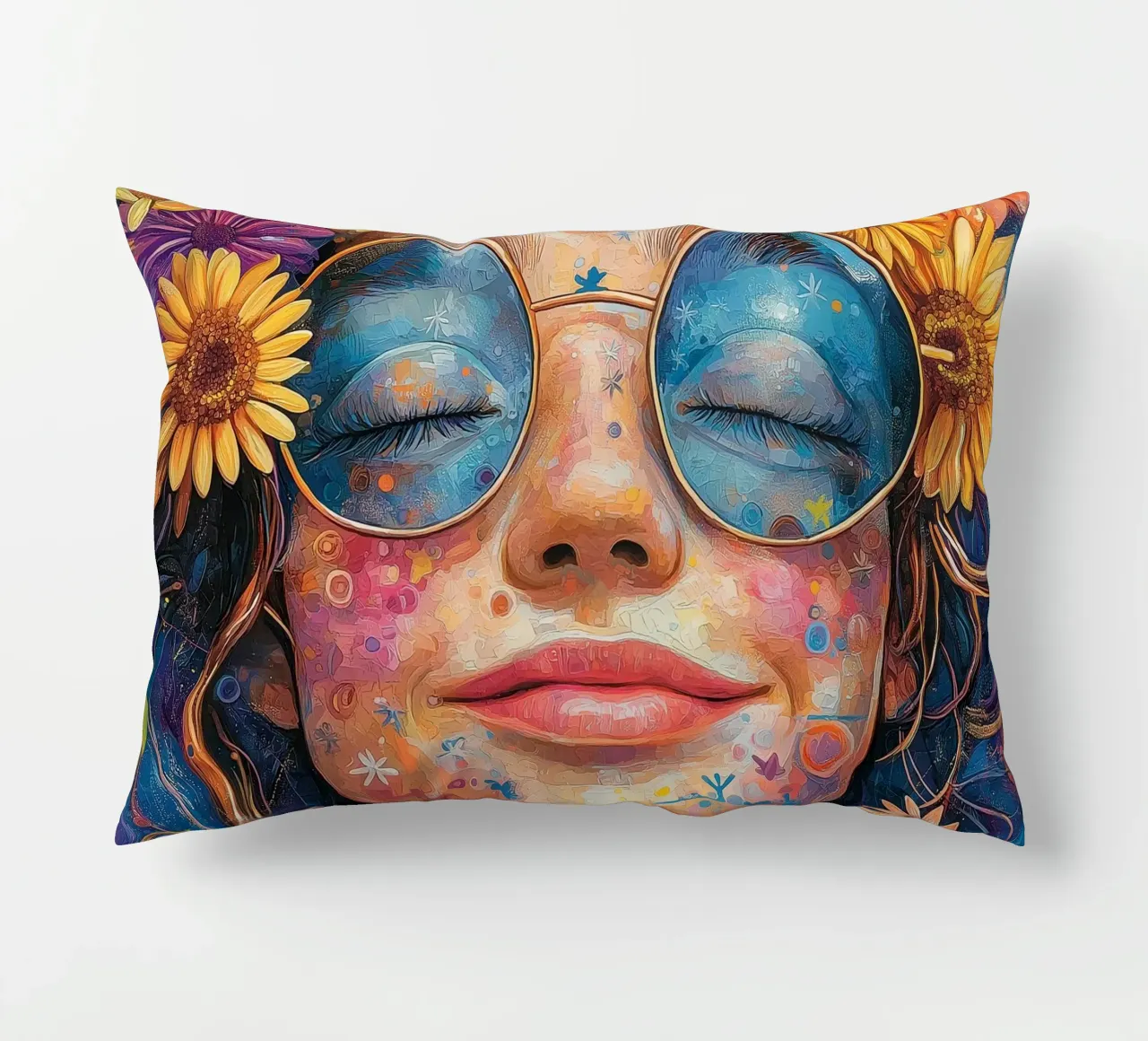 Faccia felice colorata cuscino da Motivate-Today