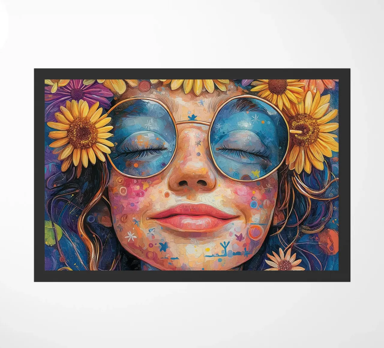 Faccia felice colorata zerbino da Motivate-Today