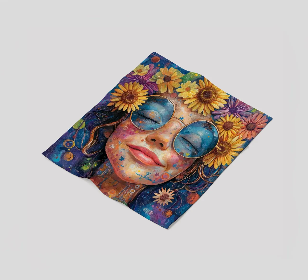 Faccia felice colorata coperta in pile da Motivate-Today