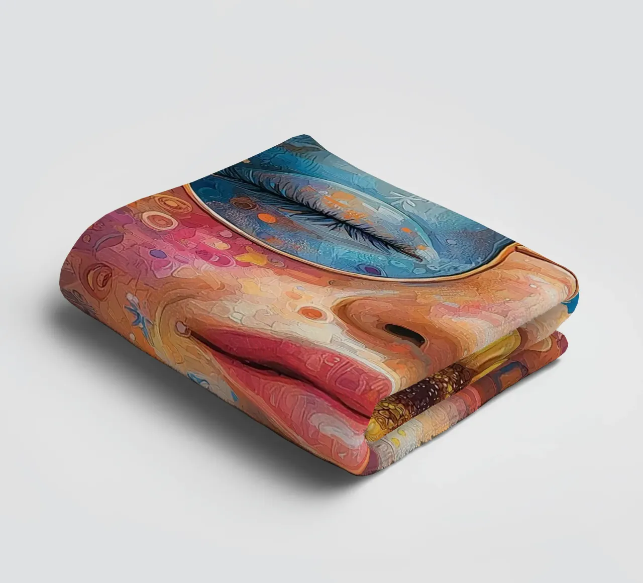 Faccia felice colorata asciugamano da bagno da Motivate-Today