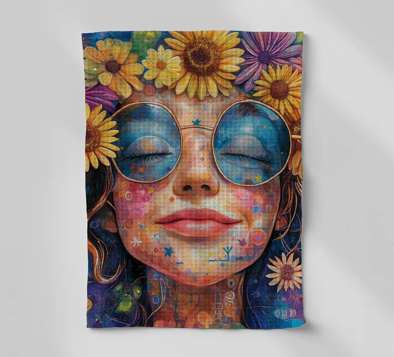 Visage joyeux et coloré torchon de Motivate-Today