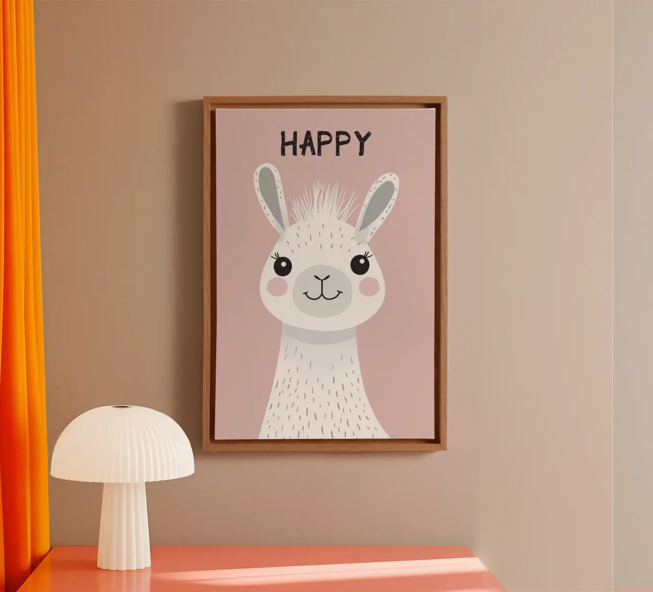 Llama in Blush canvas by wonderfolk