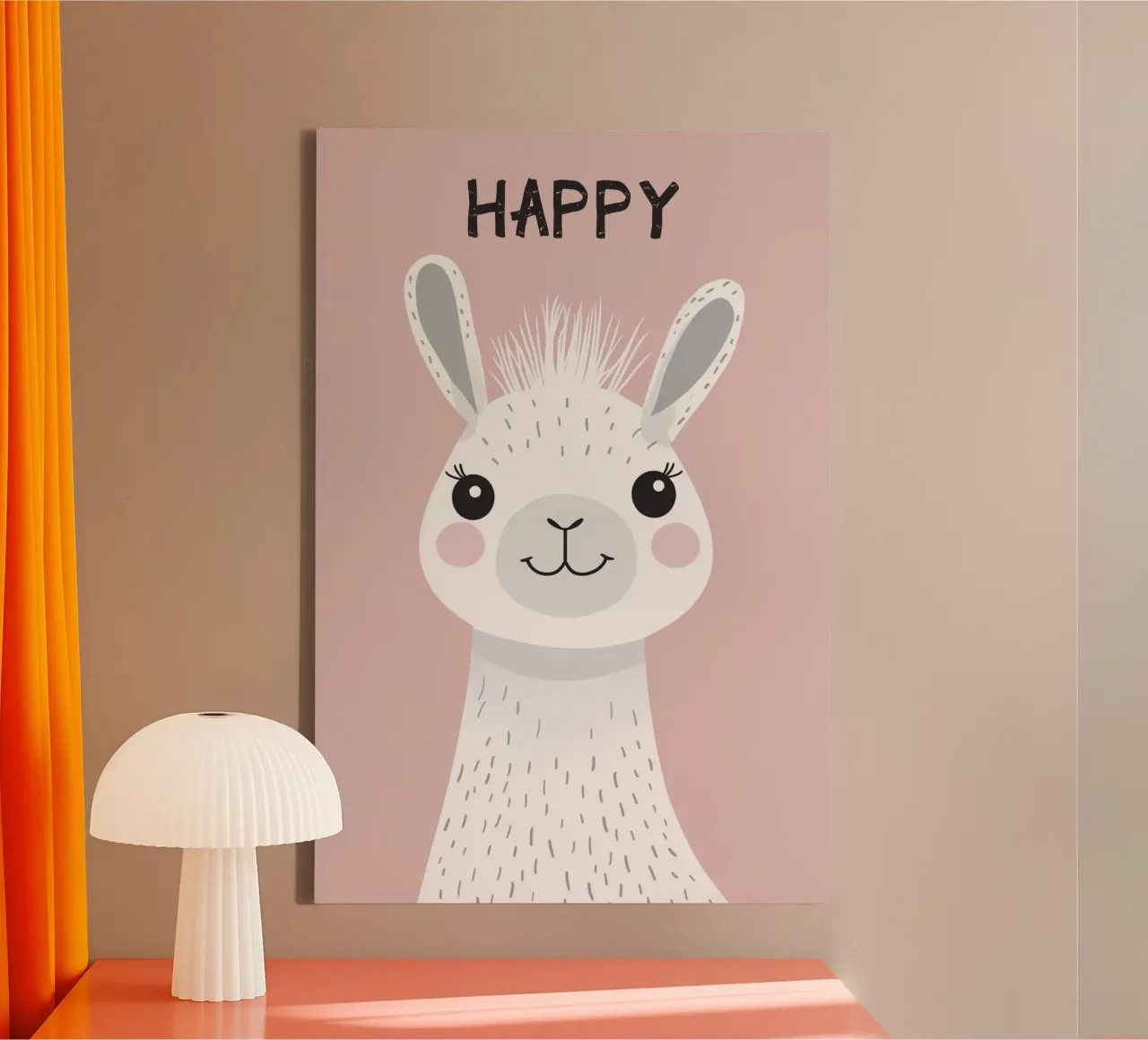 Llama in Blush canvas by wonderfolk