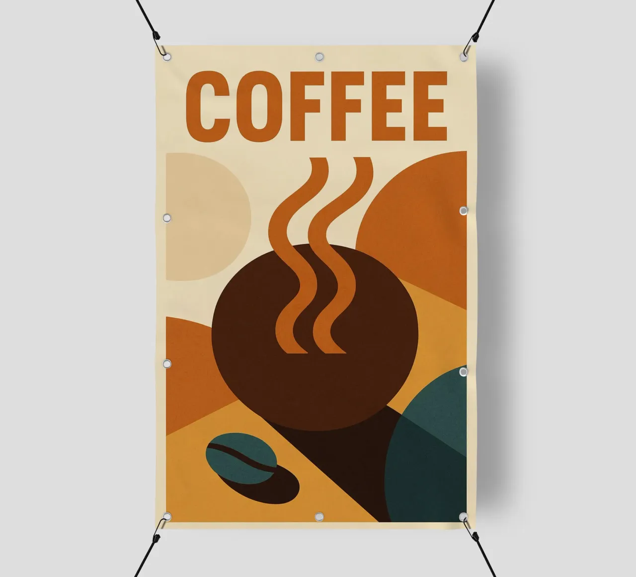 CAFFÈ - Un risveglio grafico per gli amanti del caffè telo in pvc da Boissons - Affiches & posters - Retro