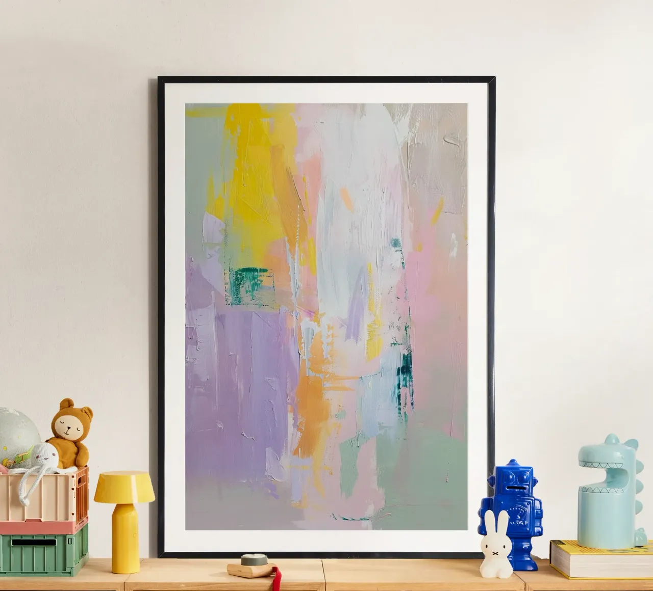 Soft Collision poster con telaio in legno da Mosaic Dialogue