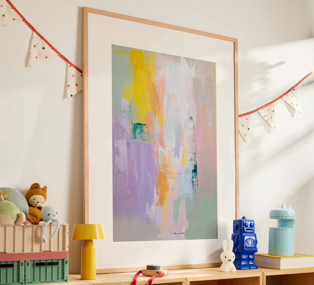 Soft Collision poster con telaio in legno da Mosaic Dialogue