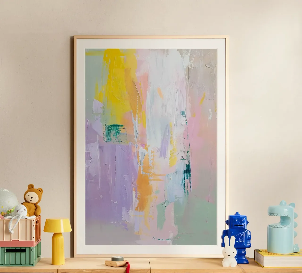 Soft Collision poster con telaio in legno da Mosaic Dialogue
