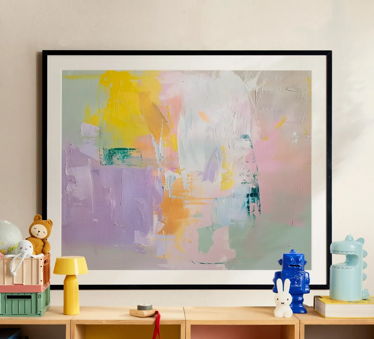 Soft Collision poster con telaio in legno da Mosaic Dialogue