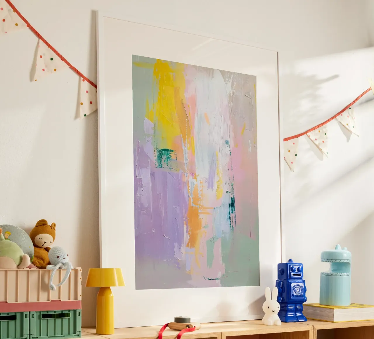 Soft Collision poster con telaio in legno da Mosaic Dialogue