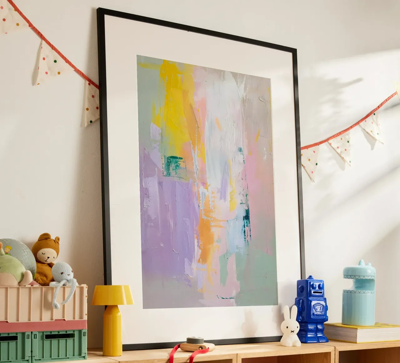 Soft Collision poster con telaio in legno da Mosaic Dialogue