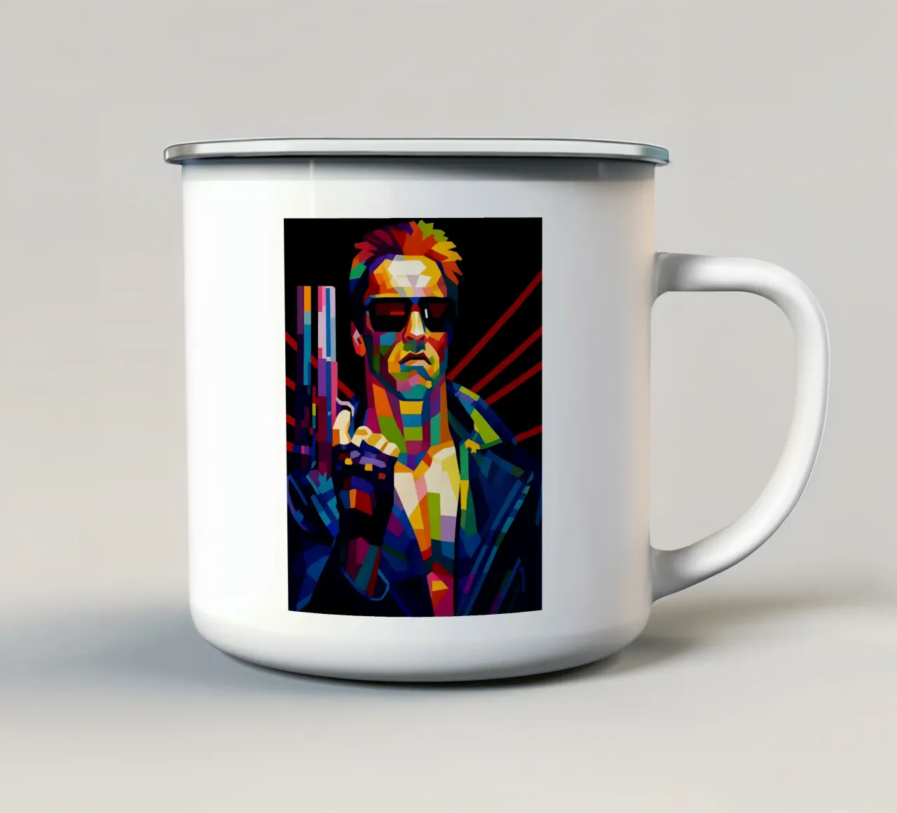Terminator Arnold Schwarzenegger wpap emaille mok van BONANZA