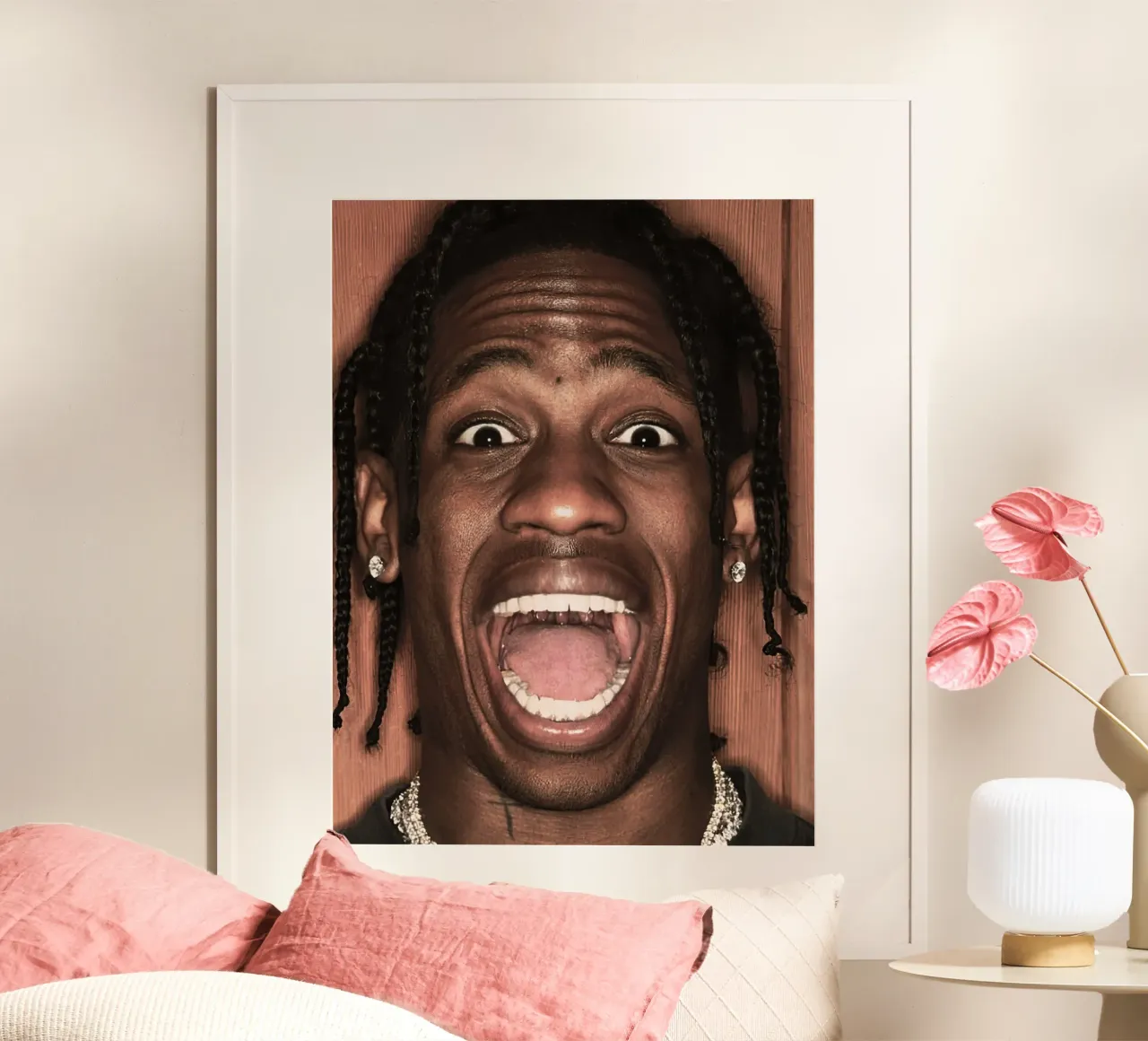 Travis Scott poster con telaio in legno da Musadad Shop