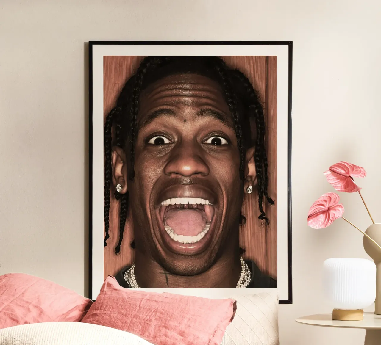 Travis Scott poster con telaio in legno da Musadad Shop