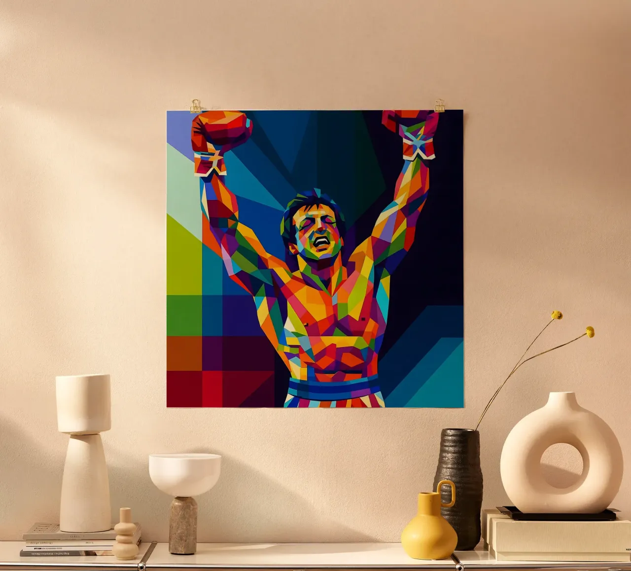 Rocky Balboa Sylvester Stallone poster con telaio in alluminio da BONANZA