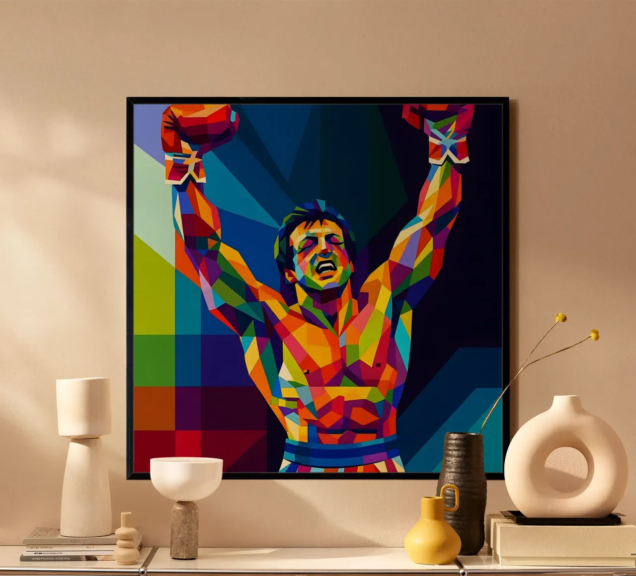 Rocky Balboa Sylvester Stallone poster con telaio in alluminio da BONANZA