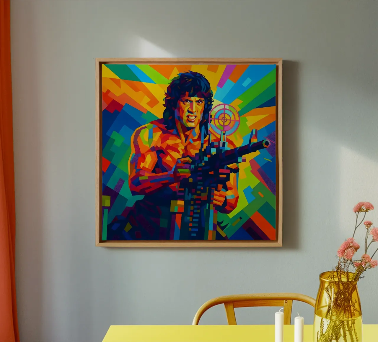 Rambo Sylvester Stallone tela con Cornice a cassetta da BONANZA