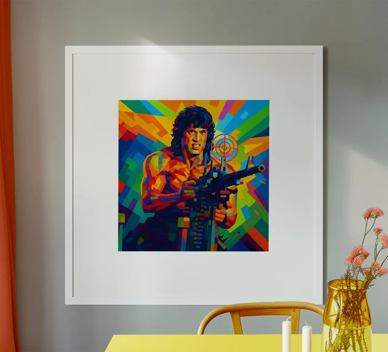 Rambo Sylvester Stallone poster con telaio in alluminio da BONANZA