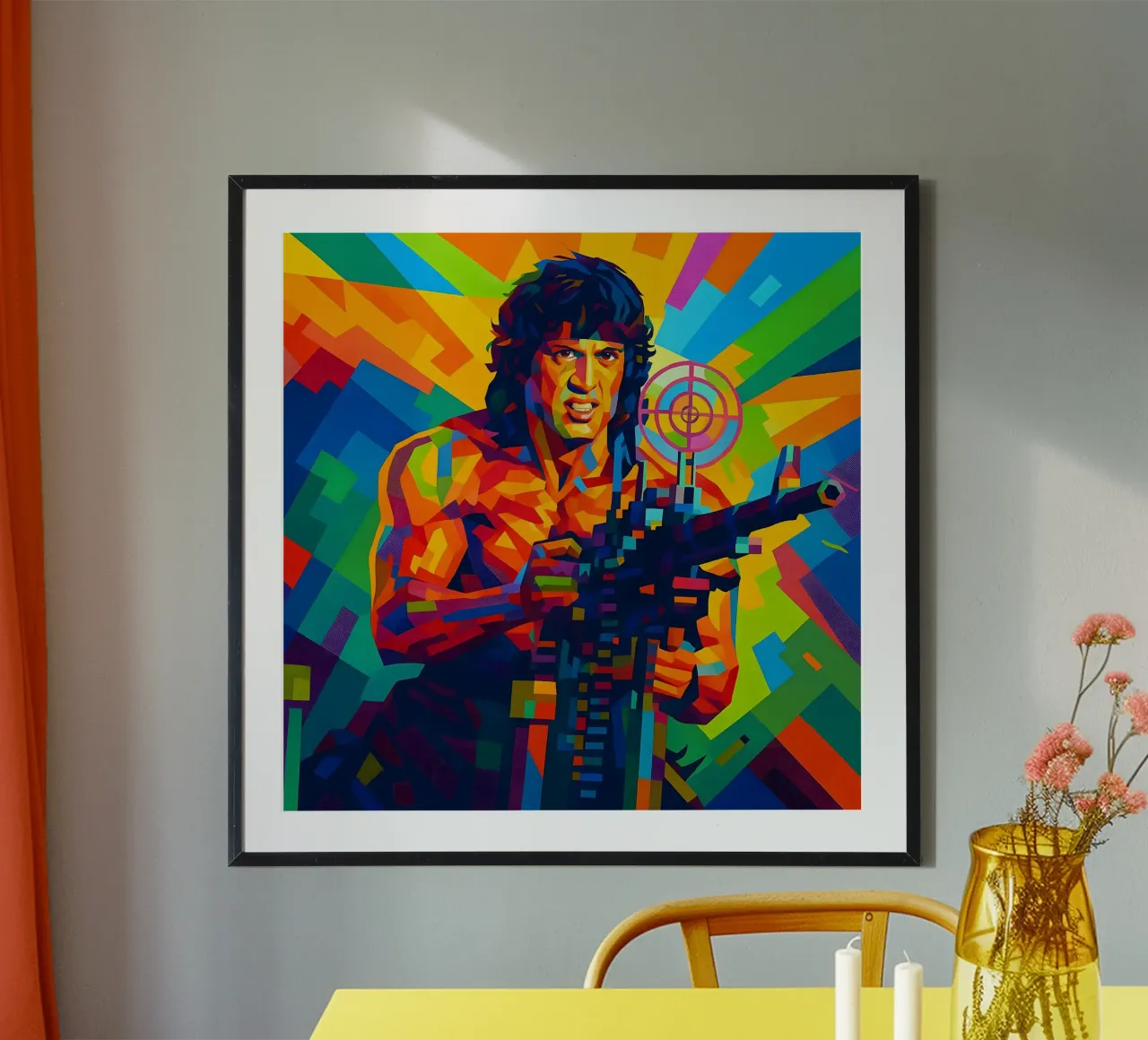Rambo Sylvester Stallone poster con telaio in alluminio da BONANZA