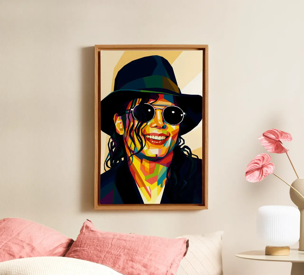 Michael Jackson glimlach wpap kunst canvas met Baklijst van BONANZA