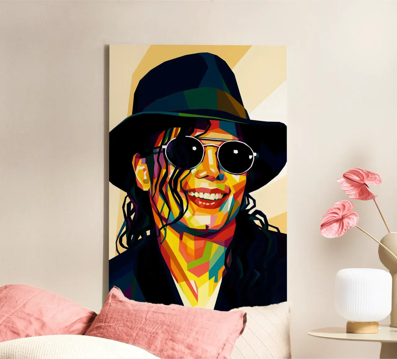 Michael Jackson glimlach wpap kunst canvas met Baklijst van BONANZA