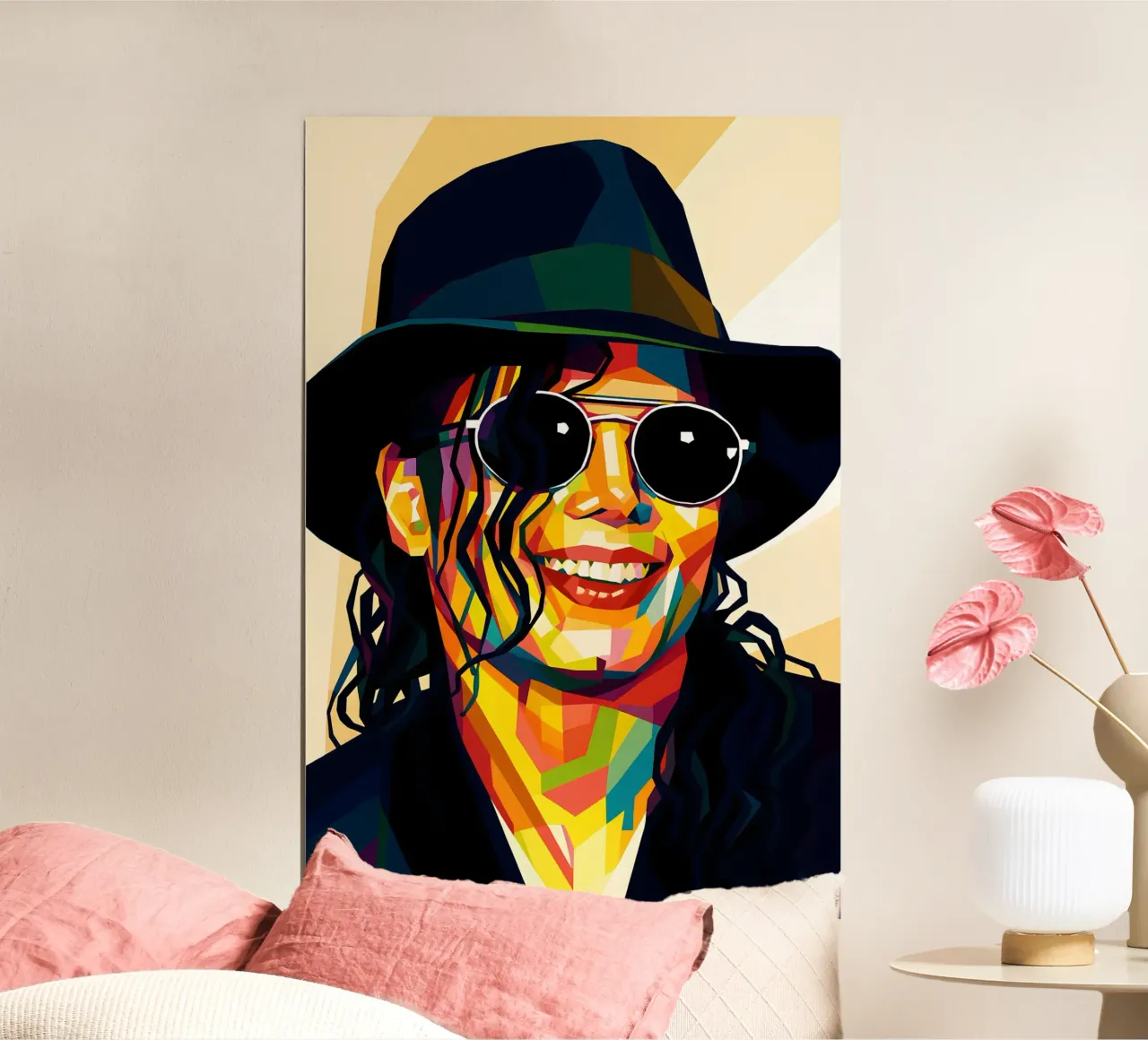 Michael Jackson smile wpap art poster con telaio in legno da BONANZA