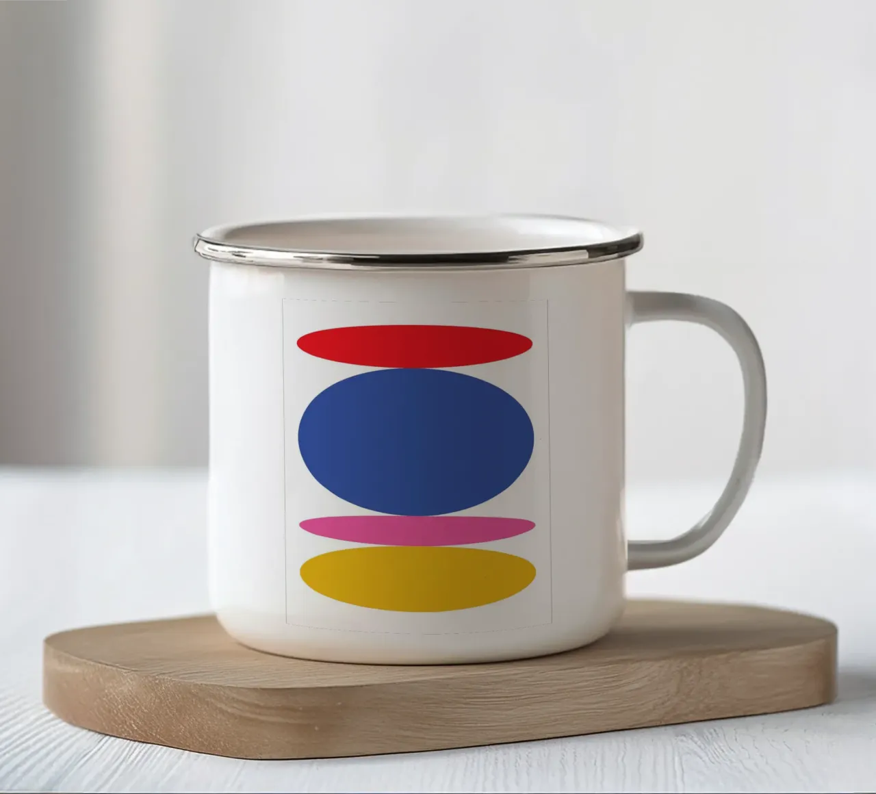 Cerchio Design piatto Grassetto vibrante tazza in smalto da Family Bauhaus Art