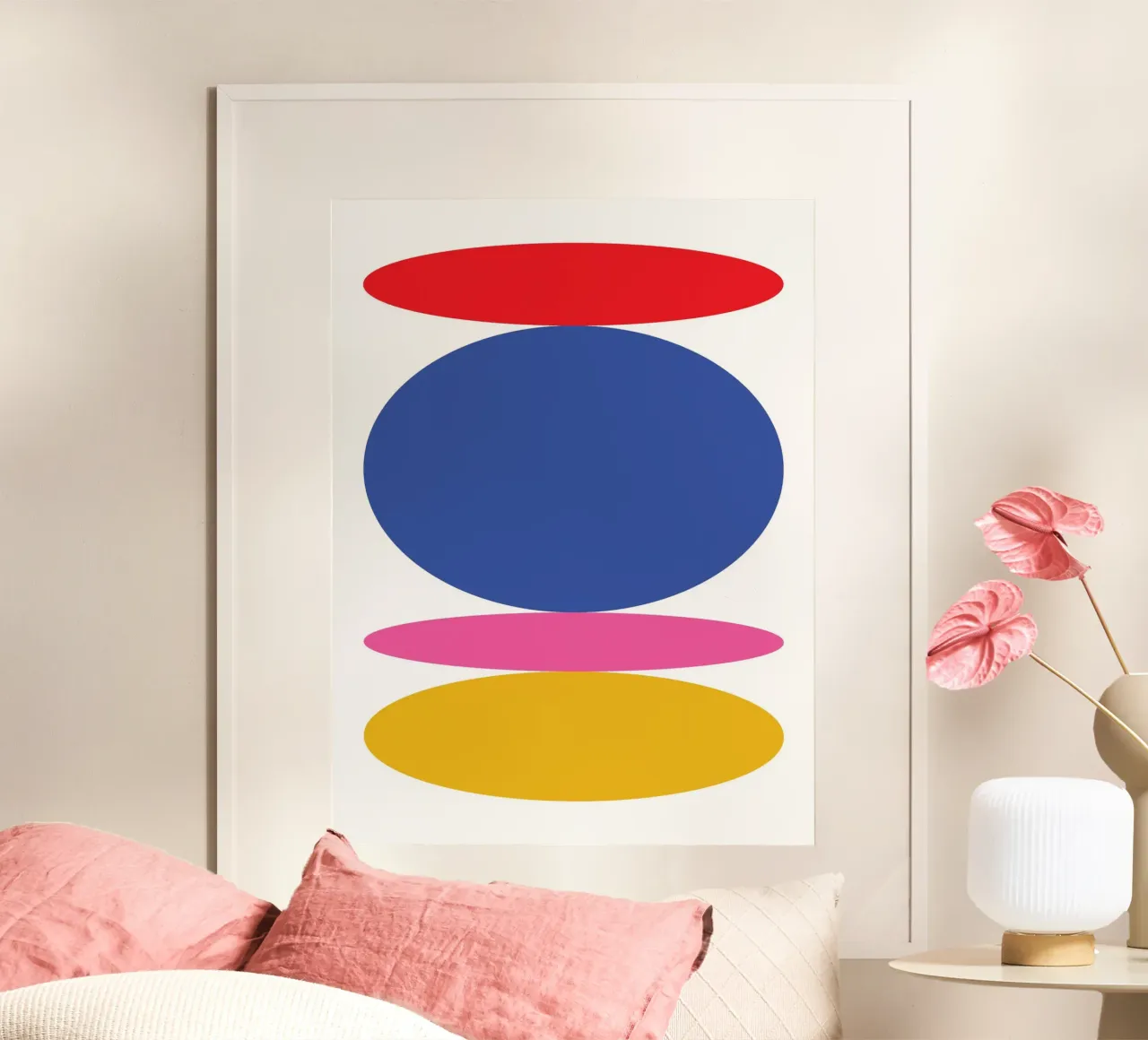 Cirkel Plat ontwerp Levendig vet poster van Family Bauhaus Art