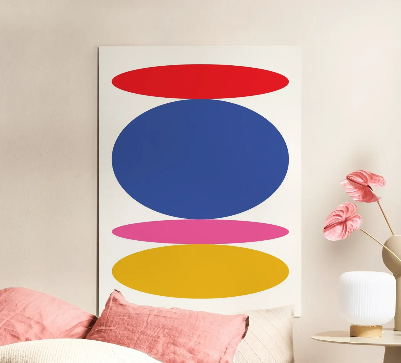Cirkel Plat ontwerp Levendig vet poster van Family Bauhaus Art