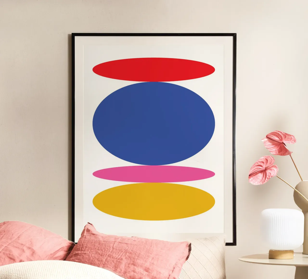 Cirkel Plat ontwerp Levendig vet poster van Family Bauhaus Art