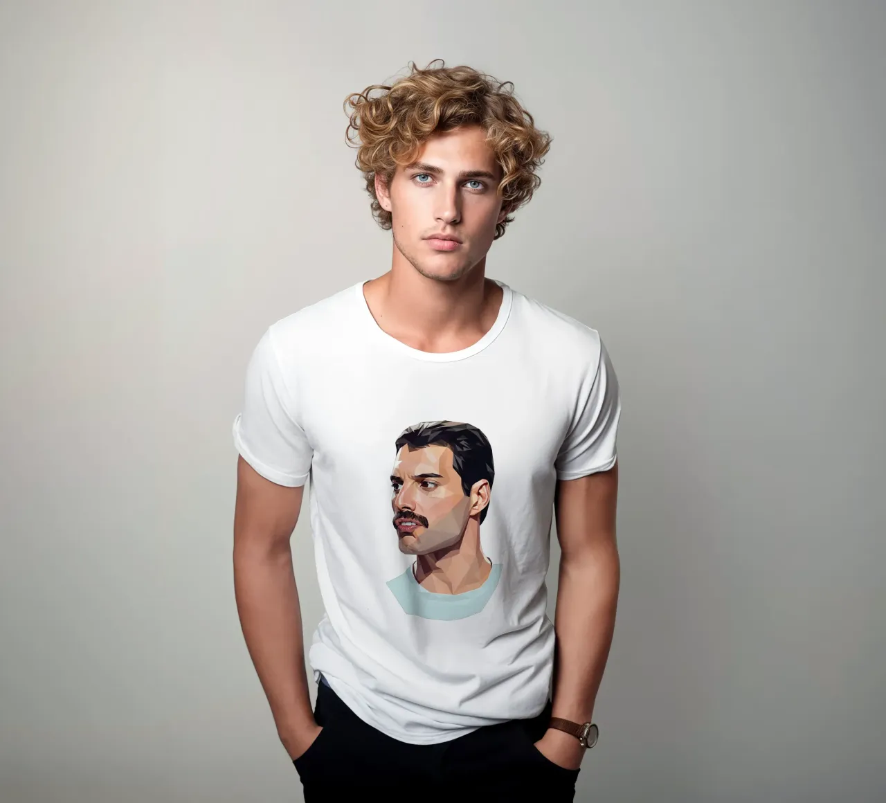 Freddie Mercury Low poly t-shirt da Low Profile