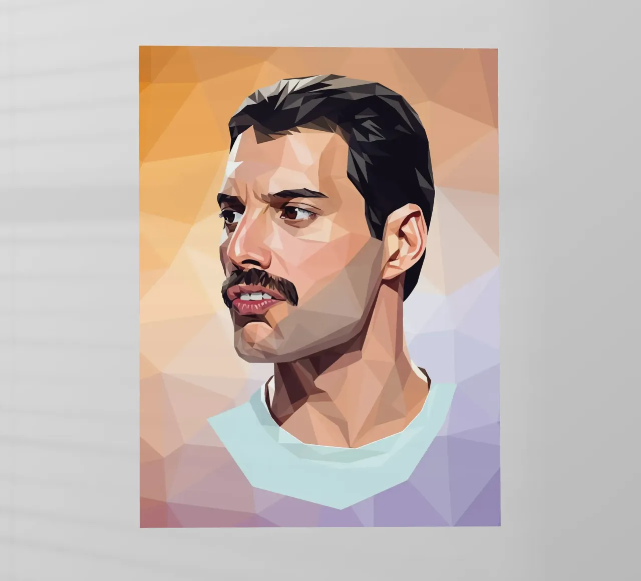 Freddie Mercury Low poly pellicola backlit da Low Profile