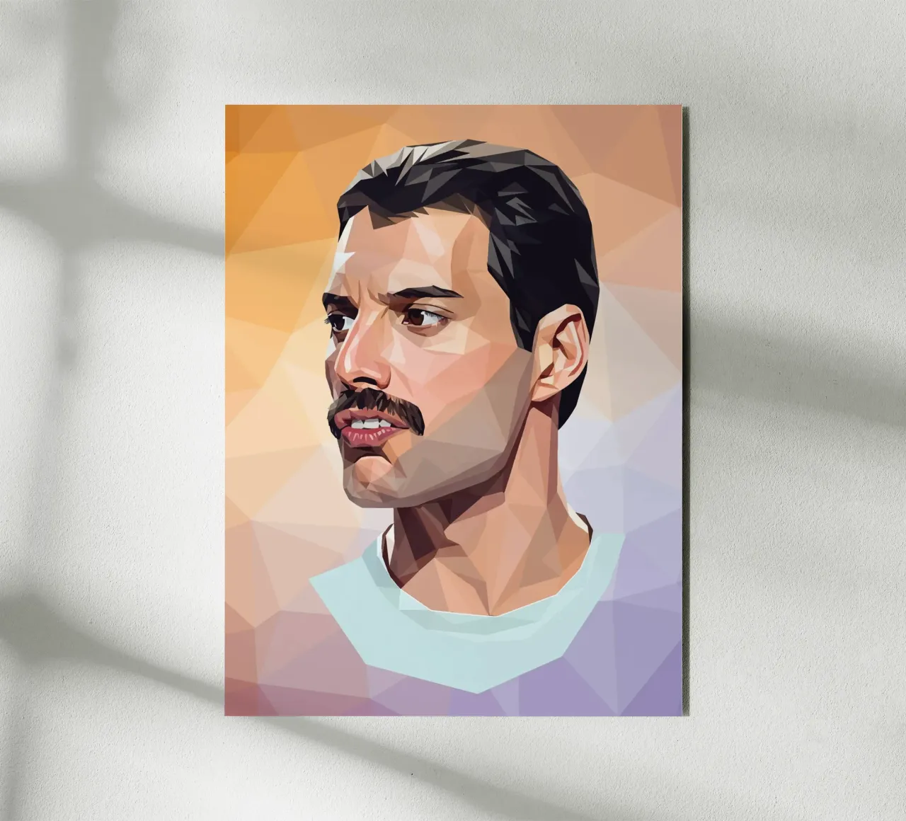 Freddie Mercury Low poly alluminio dibond da Low Profile