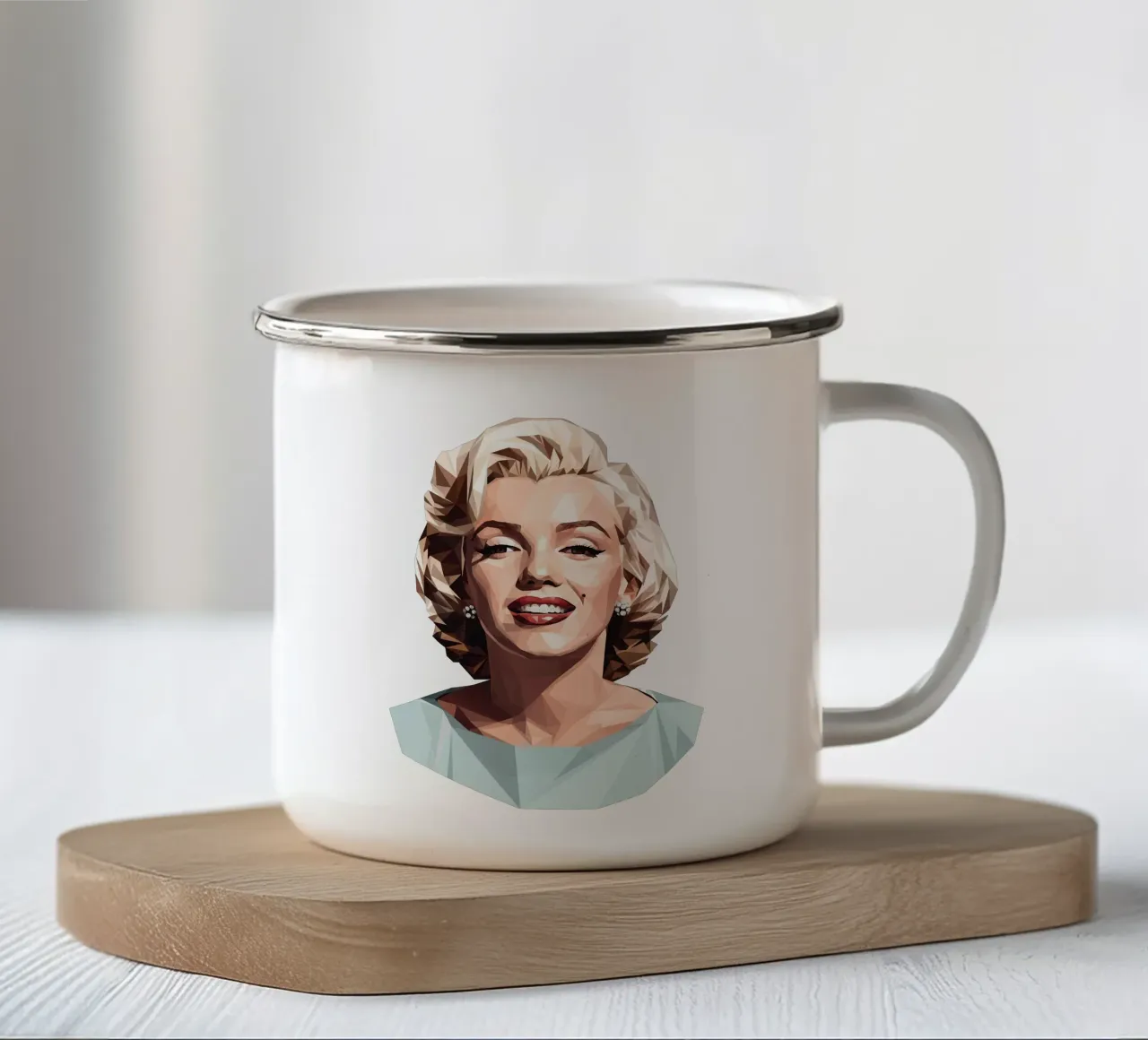 Marilyn Monroe Lowpoly tazza in smalto da Low Profile
