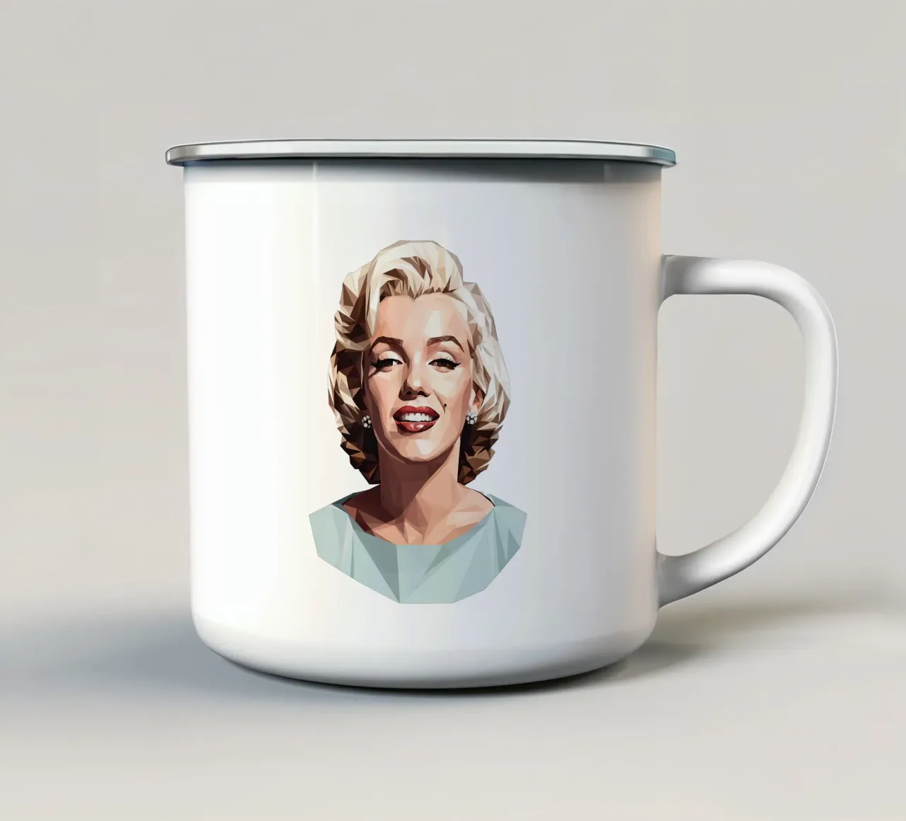 Marilyn Monroe Lowpoly tazza in smalto da Low Profile