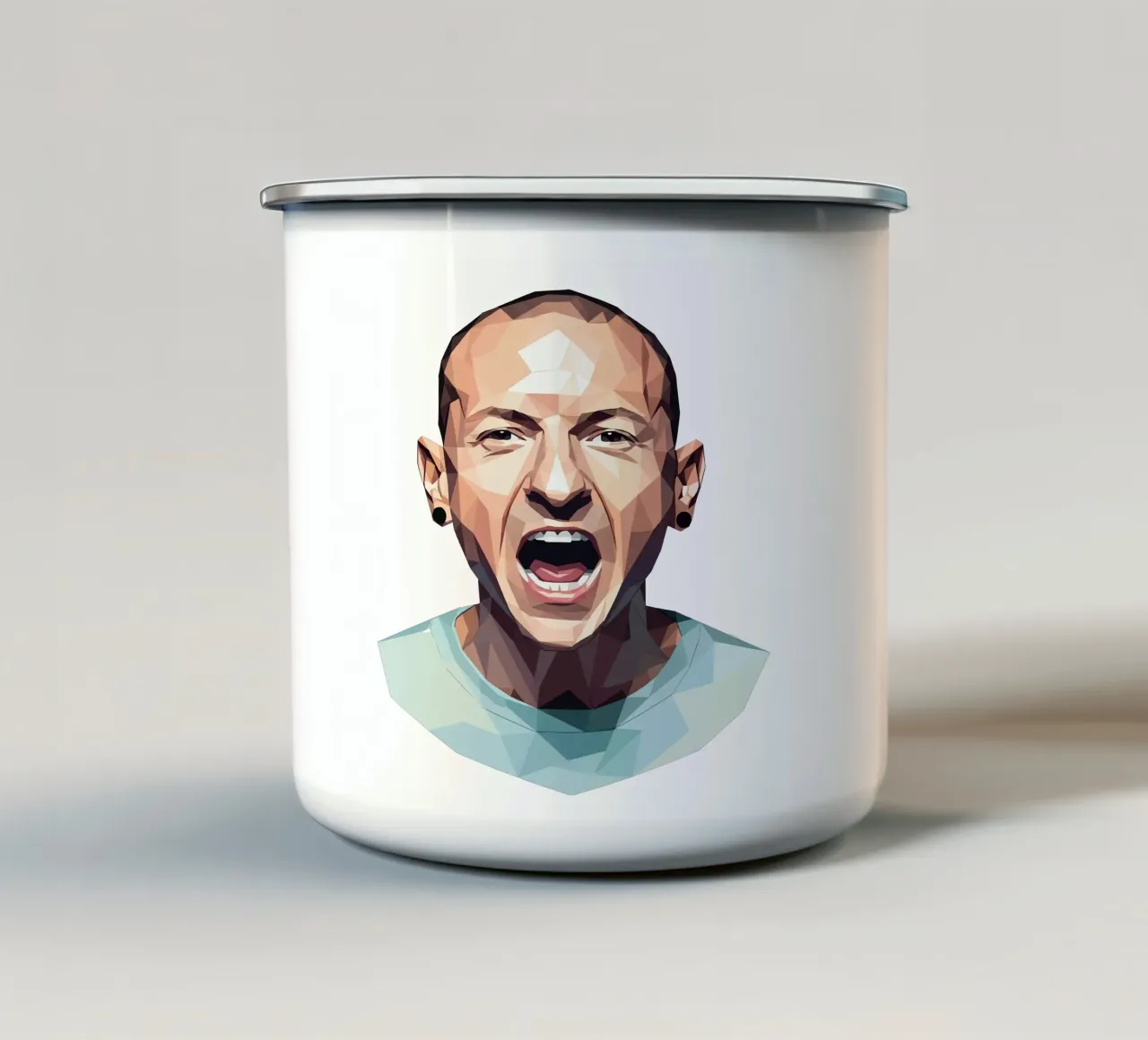 Chester Bennington Scream Lowpoly tazza in smalto da Low Profile