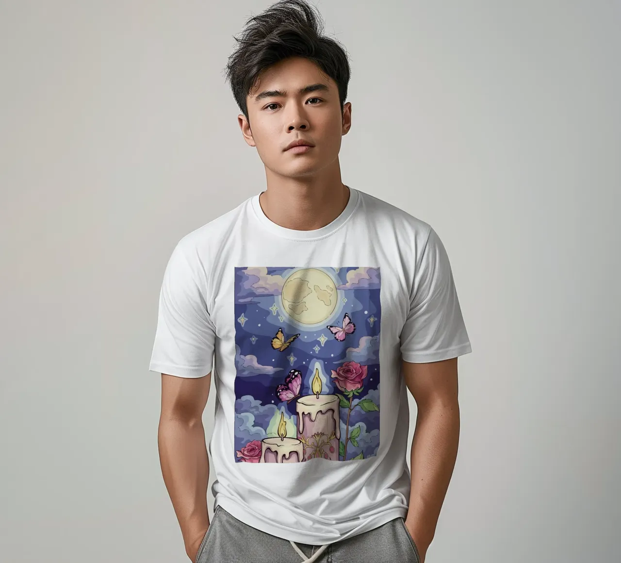 candle under the moon t-shirt da Dumery Art
