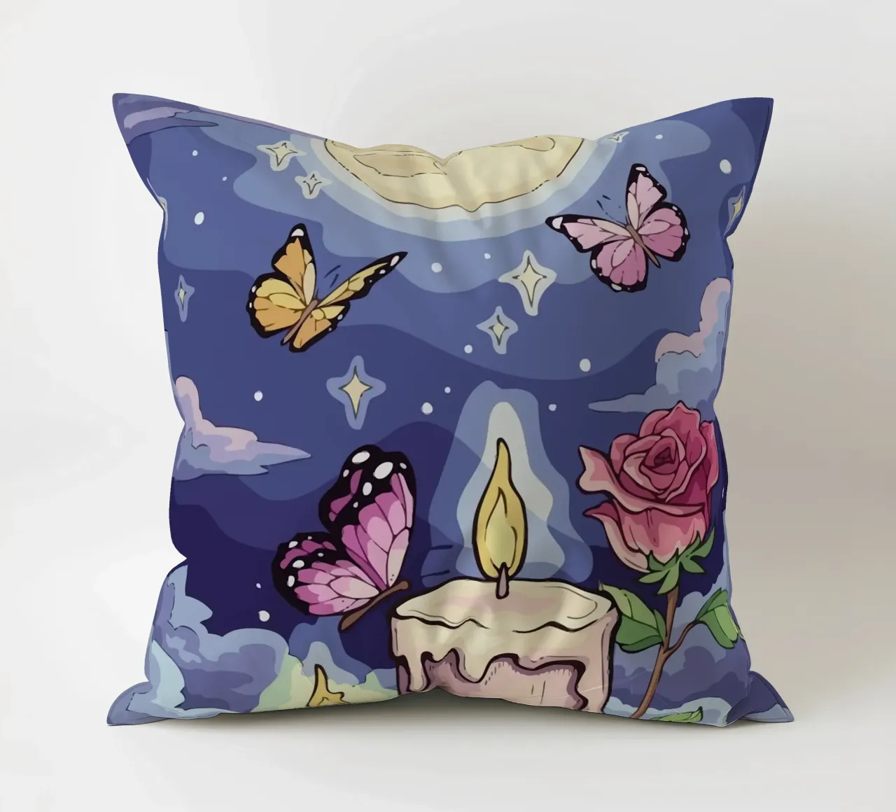 candle under the moon cuscino da Dumery Art