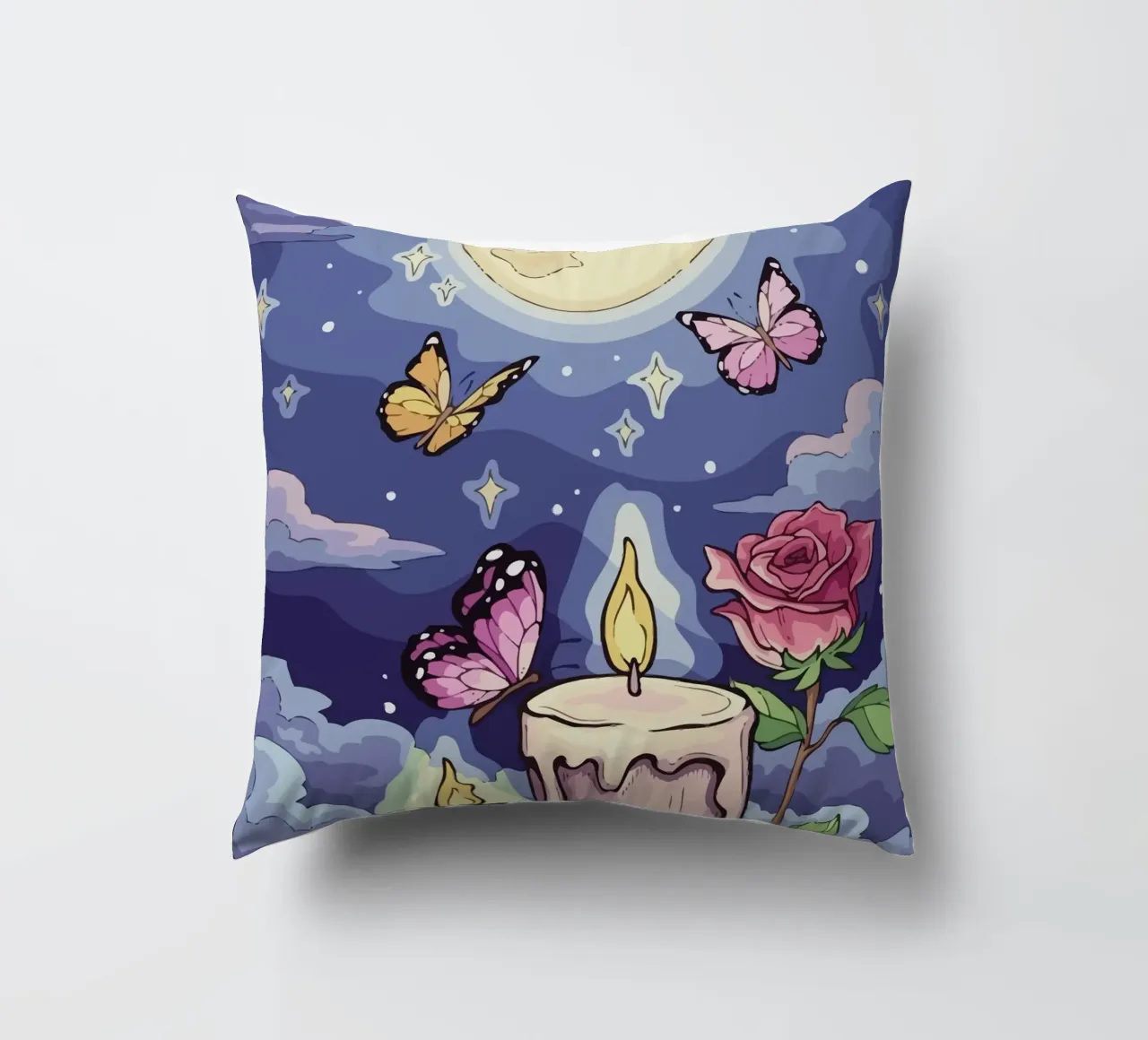 candle under the moon cuscino da Dumery Art