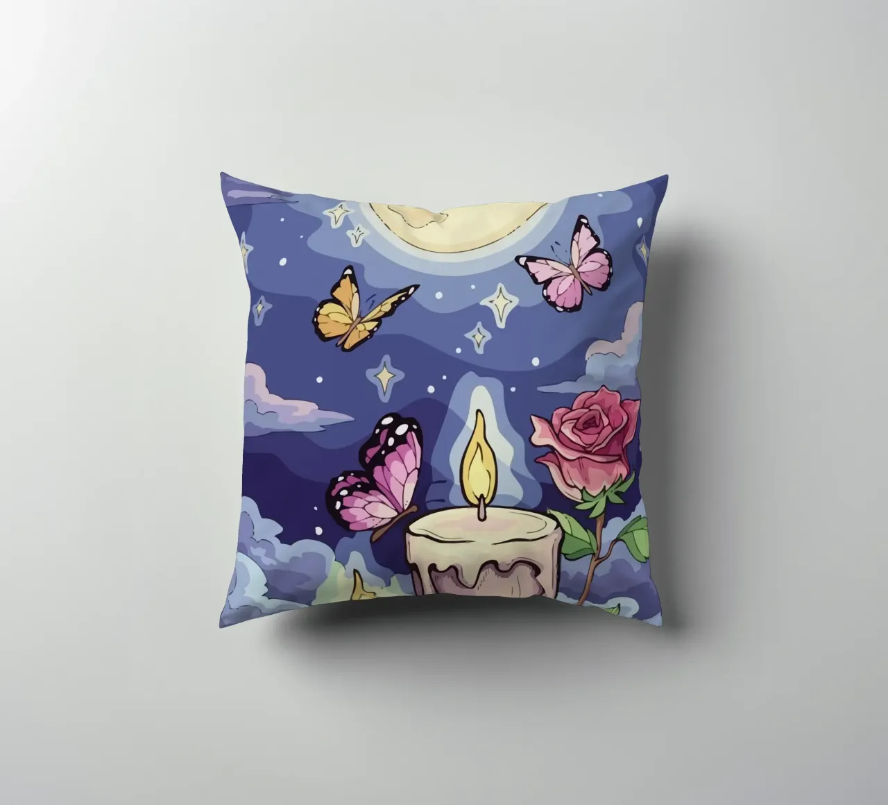 candle under the moon cuscino da Dumery Art