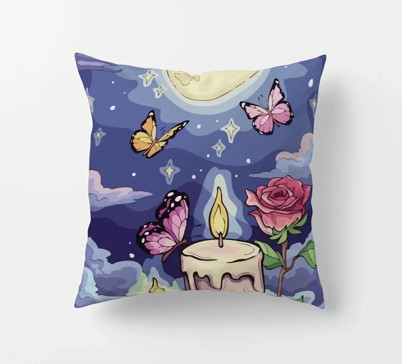 candle under the moon cuscino da Dumery Art