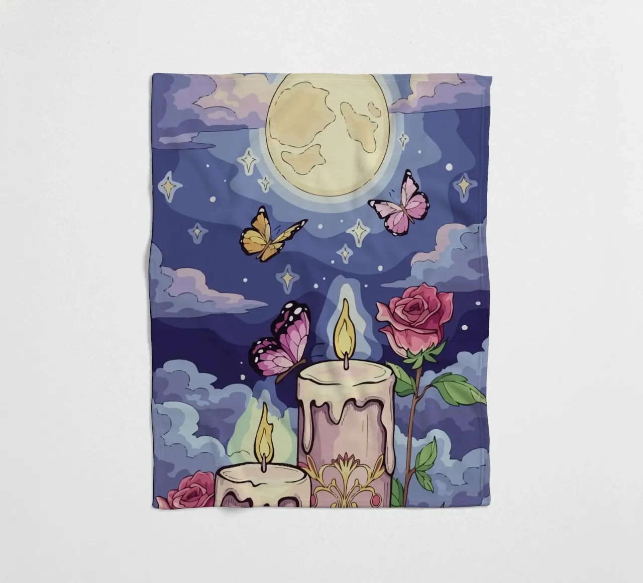 candle under the moon coperta in pile da Dumery Art