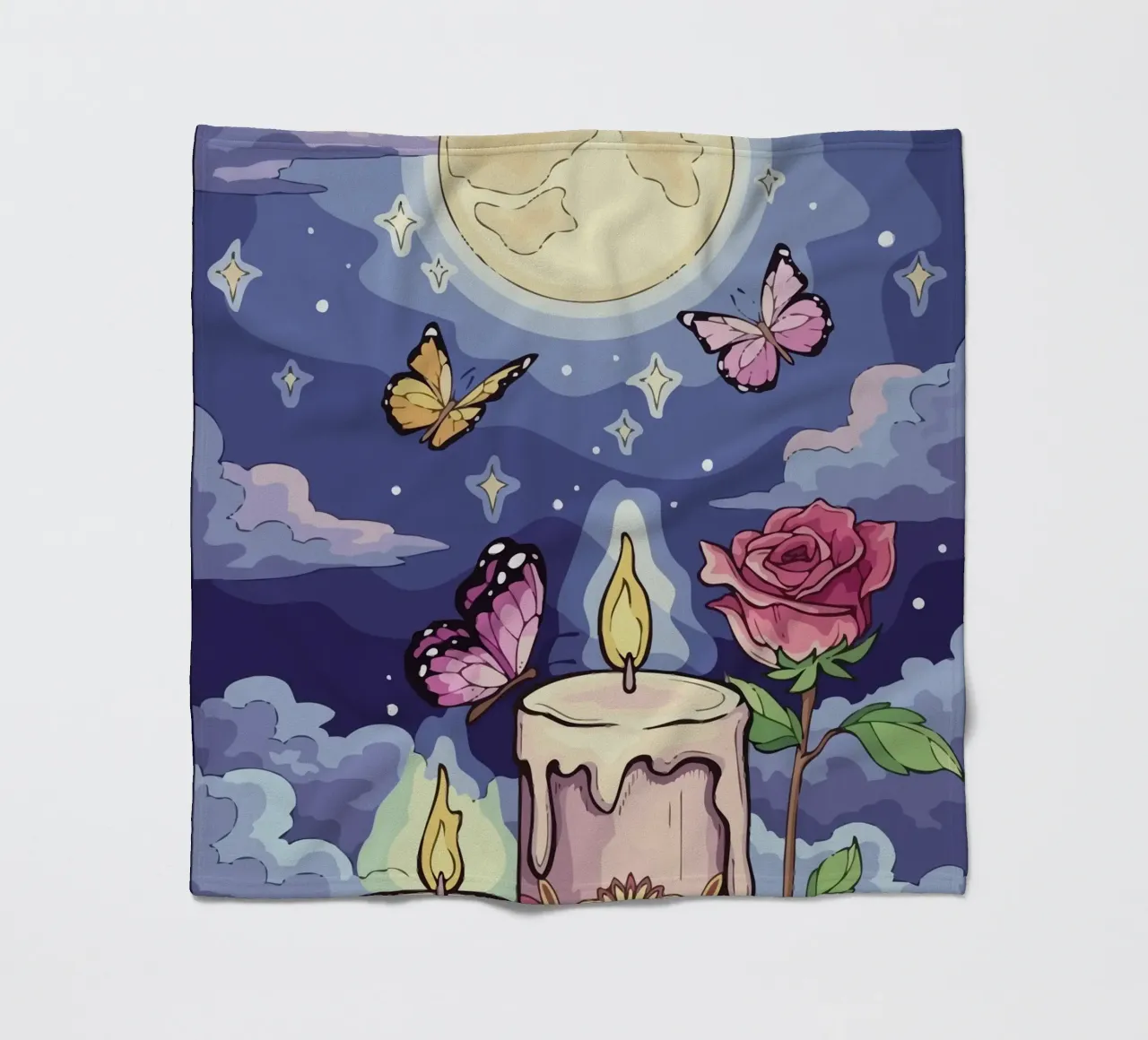 candle under the moon coperta in pile da Dumery Art