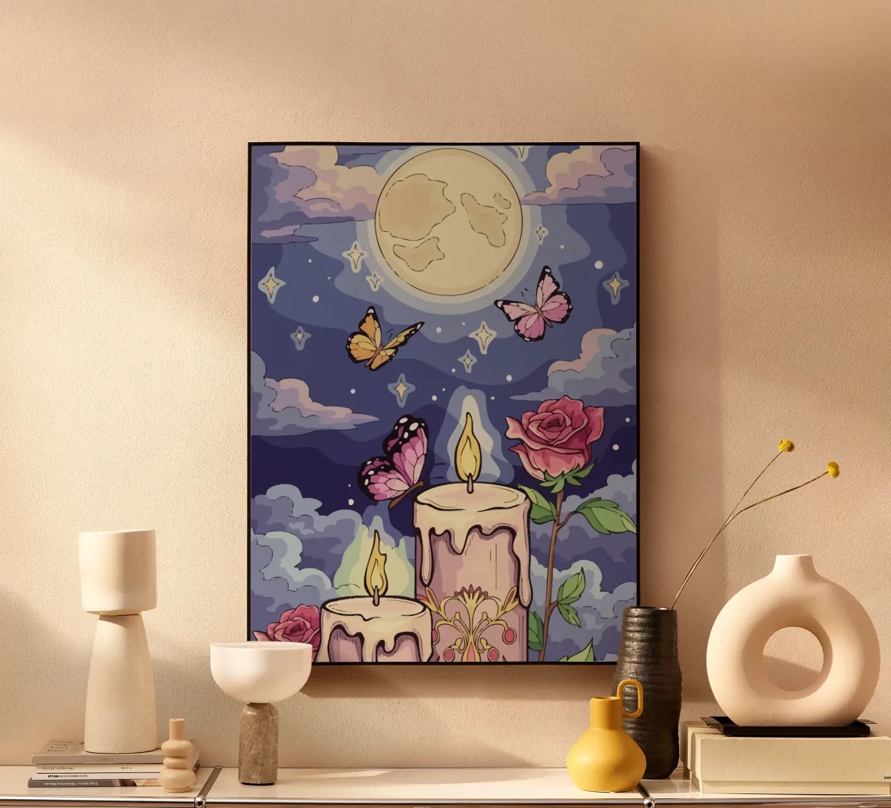 candle under the moon alluminio dibond da Dumery Art