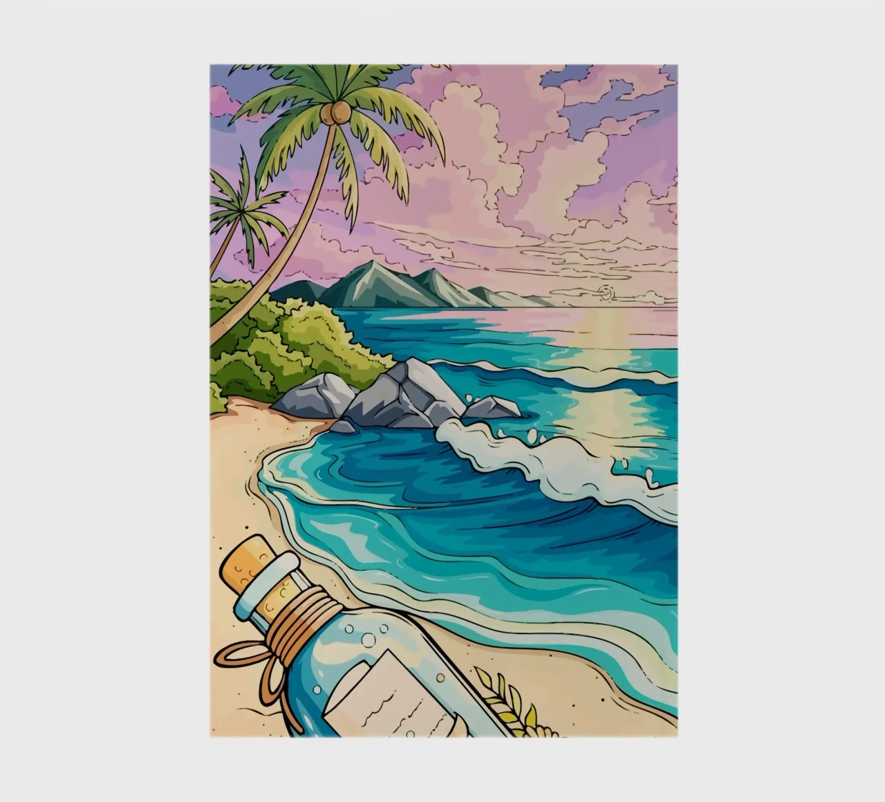 message in a bottle on the beach diario da Dumery Art