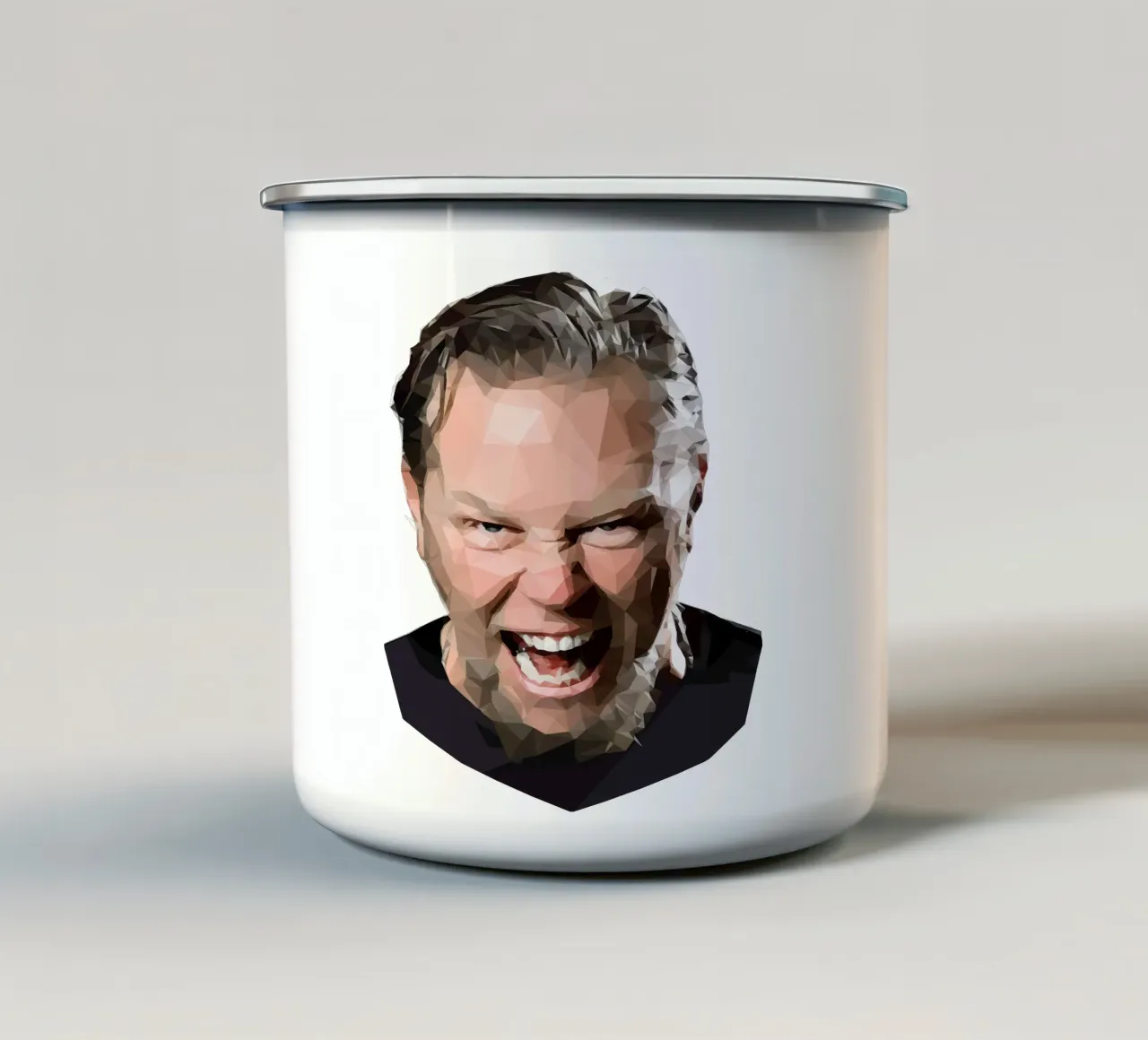 James Hetfield Urlo Lowpoly tazza in smalto da Low Profile