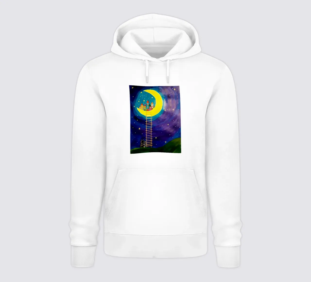 stairs up to the moon felpa con cappuccio da Dumery Art
