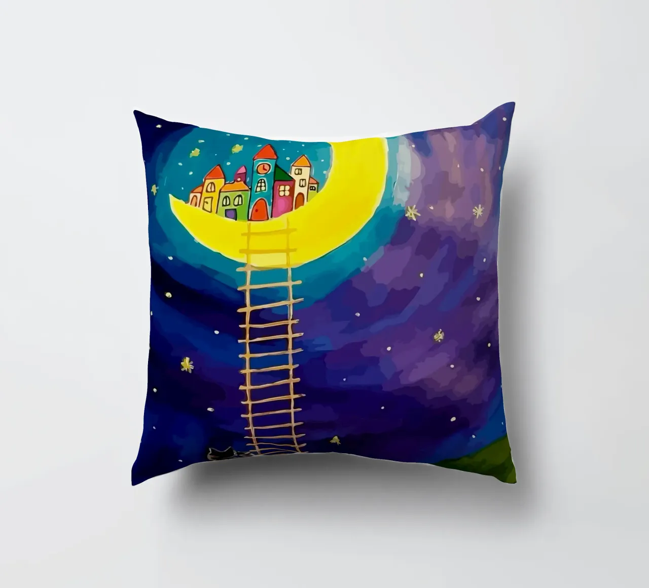 stairs up to the moon cuscino da Dumery Art