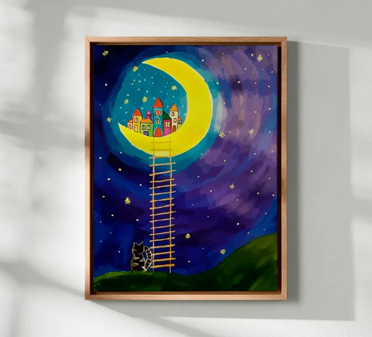 stairs up to the moon tela con Cornice a cassetta da Dumery Art
