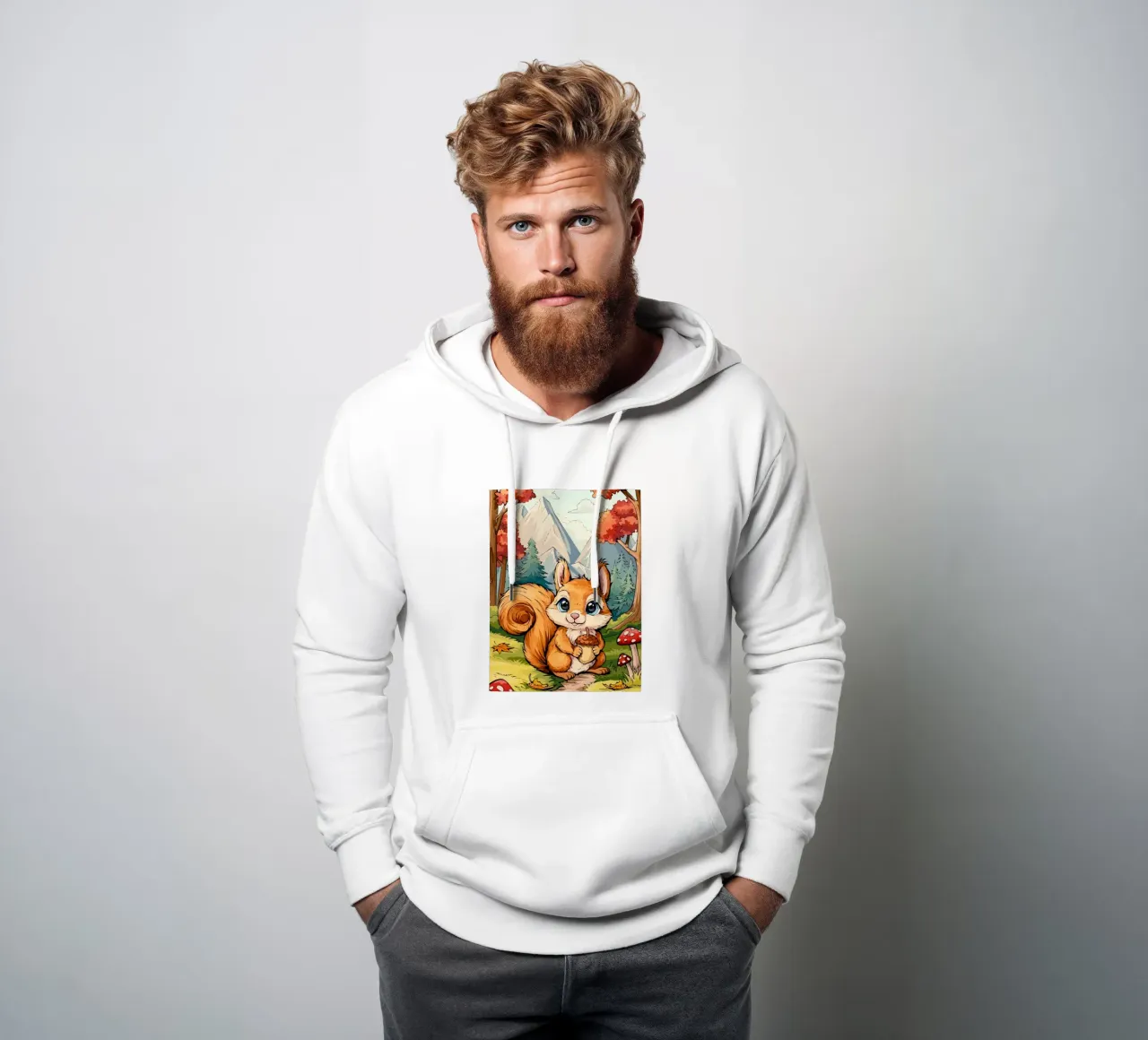squirrel felpa con cappuccio da Dumery Art