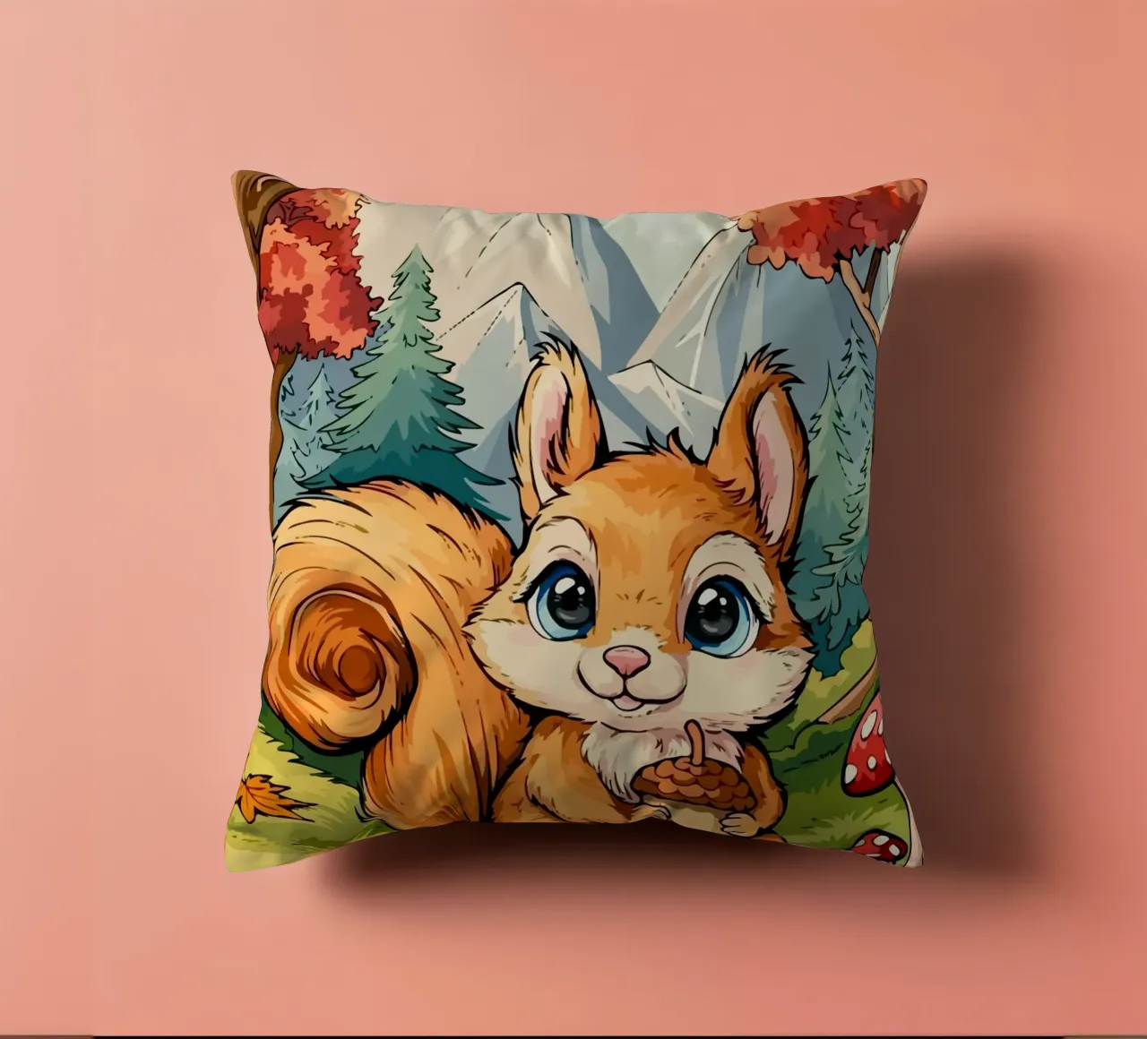 squirrel cuscino da Dumery Art
